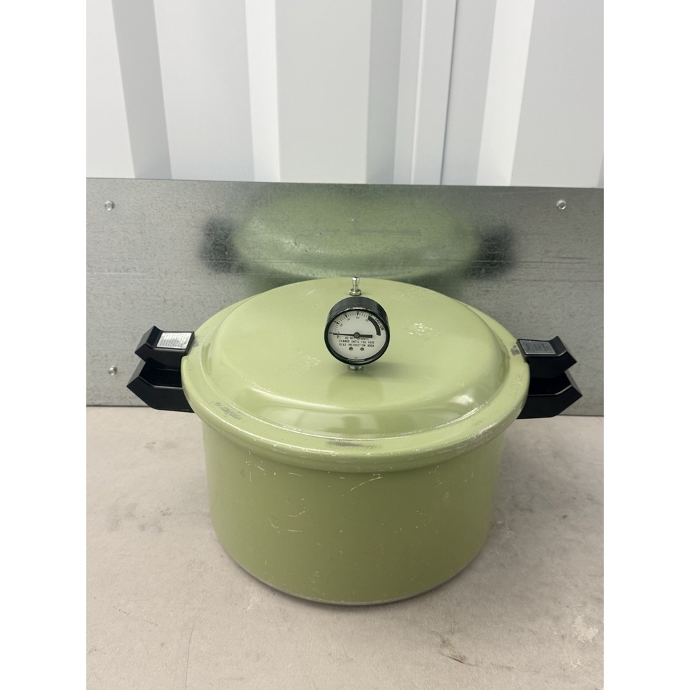 Vintage Sears Pressure Cooker Canner Avocado Green 12Qt 409A Stovetop w/ Manuals